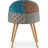 Buy Dining Chair Accent Patchwork Upholstered Scandi Retro Design Wooden Legs - Bennett Amy Multicolour 59933 - in the EU