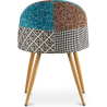 Buy Dining Chair Accent Patchwork Upholstered Scandi Retro Design Wooden Legs - Bennett Amy Multicolour 59933 home delivery