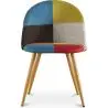 Buy Dining Chair Accent Patchwork Upholstered Scandi Retro Design Wooden Legs - Bennett Fiona Multicolour 59934 - in the EU