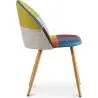 Buy Dining Chair Accent Patchwork Upholstered Scandi Retro Design Wooden Legs - Bennett Fiona Multicolour 59934 in the Europe