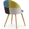 Buy Dining Chair Accent Patchwork Upholstered Scandi Retro Design Wooden Legs - Bennett Fiona Multicolour 59934 home delivery
