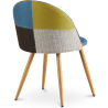 Buy Dining Chair Accent Patchwork Upholstered Scandi Retro Design Wooden Legs - Bennett Fiona Multicolour 59934 in the Europe