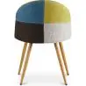 Buy Dining Chair Accent Patchwork Upholstered Scandi Retro Design Wooden Legs - Bennett Fiona Multicolour 59934 with a guarantee