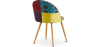 Buy Dining Chair Accent Patchwork Upholstered Scandi Retro Design Wooden Legs - Bennett Jay Multicolour 59935 - in the EU