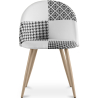 Buy Dining Chair - Upholstered in Black and White Patchwork - Bennett White / Black 59937 - in the EU