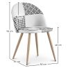 Buy Dining Chair - Upholstered in Black and White Patchwork - Bennett White / Black 59937 - in the EU