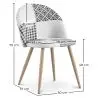 Buy Dining Chair - Upholstered in Black and White Patchwork - Bennett White / Black 59937 at MyFaktory