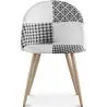 Buy Dining Chair - Upholstered in Black and White Patchwork - Bennett White / Black 59937 - in the EU