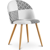 Buy Dining Chair - Upholstered in Black and White Patchwork - Bennett White / Black 59937 - prices