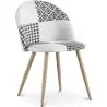 Buy Dining Chair - Upholstered in Black and White Patchwork - Bennett White / Black 59937 in the Europe