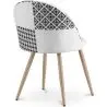 Buy Dining Chair - Upholstered in Black and White Patchwork - Bennett White / Black 59937 with a guarantee