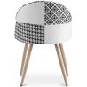 Buy Dining Chair - Upholstered in Black and White Patchwork - Bennett White / Black 59937 with a guarantee