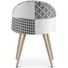 Buy Dining Chair - Upholstered in Black and White Patchwork - Bennett White / Black 59937 - prices