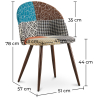 Buy Dining Chair Accent Patchwork Upholstered Scandi Retro Design Dark Wooden Legs - Bennett Amy Multicolour 59938 - in the EU