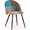 Buy Dining Chair Accent Patchwork Upholstered Scandi Retro Design Dark Wooden Legs - Bennett Amy Multicolour 59938 - prices