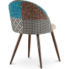 Buy Dining Chair Accent Patchwork Upholstered Scandi Retro Design Dark Wooden Legs - Bennett Amy Multicolour 59938 in the Europe