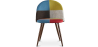 Buy Dining Chair Accent Patchwork Upholstered Scandi Retro Design Dark Wooden Legs - Bennett Fiona Multicolour 59939 in the Europe
