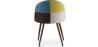 Buy Dining Chair Accent Patchwork Upholstered Scandi Retro Design Dark Wooden Legs - Bennett Fiona Multicolour 59939 - prices