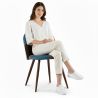 Buy Dining Chair Accent Patchwork Upholstered Scandi Retro Design Dark Wooden Legs - Bennett Fiona Multicolour 59939 at MyFaktory