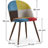 Buy Dining Chair Accent Patchwork Upholstered Scandi Retro Design Dark Wooden Legs - Bennett Fiona Multicolour 59939 with a guarantee