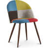 Buy Dining Chair Accent Patchwork Upholstered Scandi Retro Design Dark Wooden Legs - Bennett Fiona Multicolour 59939 - prices