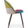 Buy Dining Chair Accent Patchwork Upholstered Scandi Retro Design Dark Wooden Legs - Bennett Fiona Multicolour 59939 at MyFaktory