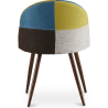 Buy Dining Chair Accent Patchwork Upholstered Scandi Retro Design Dark Wooden Legs - Bennett Fiona Multicolour 59939 home delivery