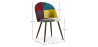 Buy Dining Chair Accent Patchwork Upholstered Scandi Retro Design Dark Wooden Legs - Bennett Jay Multicolour 59940 - in the EU