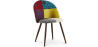 Buy Dining Chair Accent Patchwork Upholstered Scandi Retro Design Dark Wooden Legs - Bennett Jay Multicolour 59940 - prices