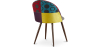 Buy Dining Chair Accent Patchwork Upholstered Scandi Retro Design Dark Wooden Legs - Bennett Jay Multicolour 59940 in the Europe