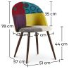 Buy Dining Chair Accent Patchwork Upholstered Scandi Retro Design Dark Wooden Legs - Bennett Jay Multicolour 59940 - in the EU