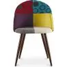 Buy Dining Chair Accent Patchwork Upholstered Scandi Retro Design Dark Wooden Legs - Bennett Jay Multicolour 59940 - in the EU