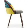 Buy Dining Chair Accent Patchwork Upholstered Scandi Retro Design Dark Wooden Legs - Bennett Jay Multicolour 59940 in the Europe