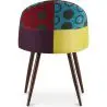 Buy Dining Chair Accent Patchwork Upholstered Scandi Retro Design Dark Wooden Legs - Bennett Jay Multicolour 59940 with a guarantee