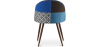 Buy Dining Chair Accent Patchwork Upholstered Scandi Retro Design Dark Wooden Legs - Bennett Piti Multicolour 59941 - in the EU
