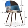 Buy Dining Chair Accent Patchwork Upholstered Scandi Retro Design Dark Wooden Legs - Bennett Piti Multicolour 59941 - prices