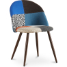 Buy Dining Chair Accent Patchwork Upholstered Scandi Retro Design Dark Wooden Legs - Bennett Piti Multicolour 59941 - prices