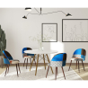 Buy Dining Chair Accent Patchwork Upholstered Scandi Retro Design Dark Wooden Legs - Bennett Piti Multicolour 59941 - in the EU