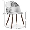 Buy Dining Chair - Upholstered in Black and White Patchwork - Bennett  White / Black 59942 - prices