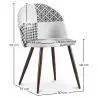 Buy Dining Chair - Upholstered in Black and White Patchwork - Bennett  White / Black 59942 at MyFaktory