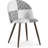 Buy Dining Chair - Upholstered in Black and White Patchwork - Bennett  White / Black 59942 in the Europe