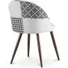 Buy Dining Chair - Upholstered in Black and White Patchwork - Bennett  White / Black 59942 with a guarantee