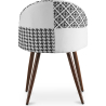 Buy Dining Chair - Upholstered in Black and White Patchwork - Bennett  White / Black 59942 home delivery