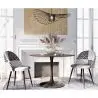 Buy Dining Chair - Upholstered in Black and White Patchwork - Bennett  White / Black 59942 - prices