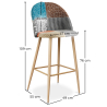 Buy Patchwork Upholstered Stool - Scandinavian Style - Bennett  Multicolour 59943 - in the EU