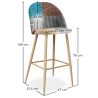 Buy Patchwork Upholstered Stool - Scandinavian Style - Bennett  Multicolour 59943 home delivery