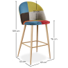 Buy Patchwork Upholstered Stool - Scandinavian Style - Bennett Multicolour 59944 - in the EU