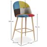 Buy Patchwork Upholstered Stool - Scandinavian Style - Bennett Multicolour 59944 home delivery