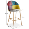 Buy Patchwork Upholstered Stool - Scandinavian Style - Bennett Multicolour 59945 - prices