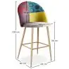 Buy Patchwork Upholstered Stool - Scandinavian Style - Bennett Multicolour 59945 with a guarantee